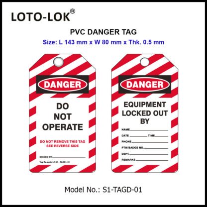 PVC DANGER TAGS Red White