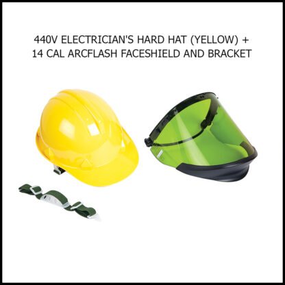440V_ELECTRICIAN_YELLOW_HELMET_WITH_CHIN_STRAP_ELVEX_DELTAPLUS_FACESHIELD
